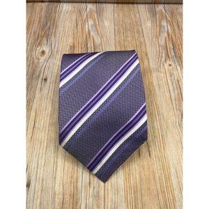 Roberto Villini Couture 100% Silk Purple Striped Tie